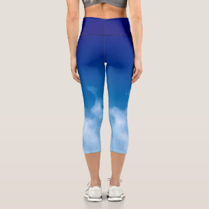 Soft Cloud Deep Blue Sky Capri Leggings