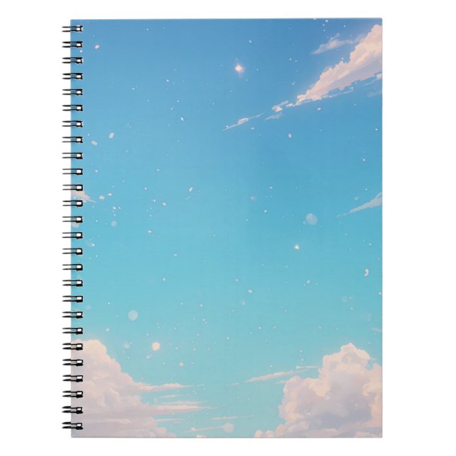 Soft Cloud Notebook, Pastel Sky Journal, Blue Sky  Notebook (Front)