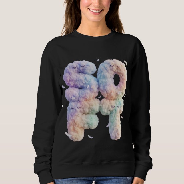 Soft Cloud Pastel Typography Cute Aesthetic Kawaii Sweatshirt (Front)