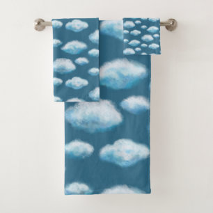 Soft clouds bath towel set