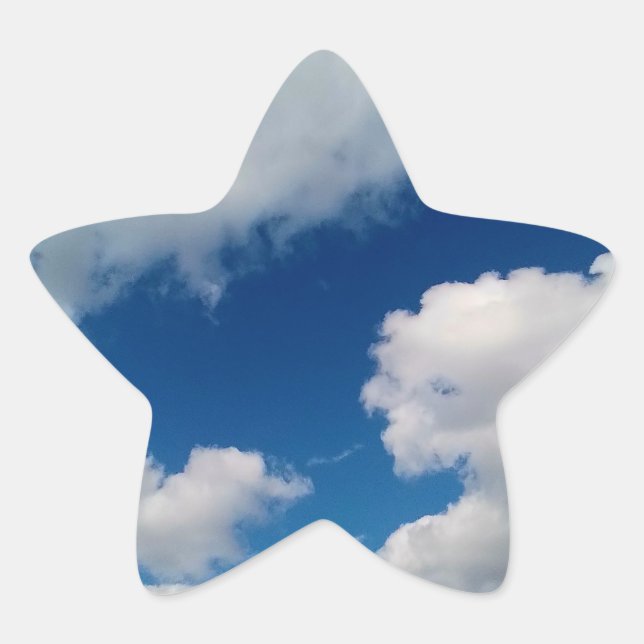 Soft clouds star sticker (Front)