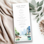 Soft Coastal Thailand Seascape Wedding Program Invitation<br><div class="desc">Soft Watercolor Coastal Thailand Seascape Theme Collection.- it's an elegant script watercolor Illustration of Karbi,  Thailand Seascape,  perfect for your Thailand destination wedding & parties. It’s very easy to customise,  with your personal details. If you need any other matching product or customisation,  kindly message via Zazzle.</div>