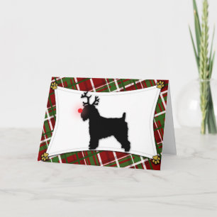 Soft Coated Wheaten Reindeer Christmas Card