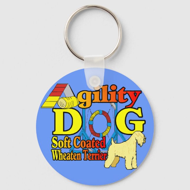 Soft_Coated_Wheaten_Terrier_Agility Key Ring (Front)