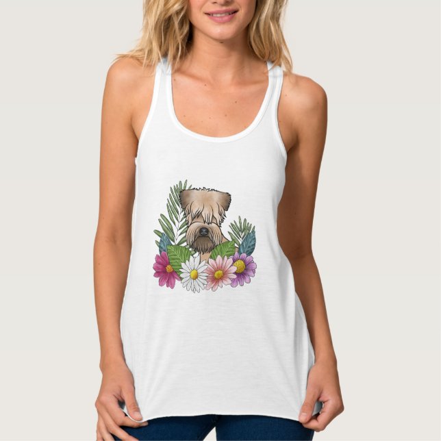 Soft-Coated Wheaten Terrier And Summer Wildflowers Singlet (Front)