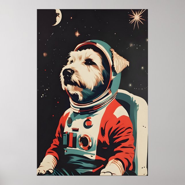 Soft Coated Wheaten Terrier Astronaut Poster (Front)