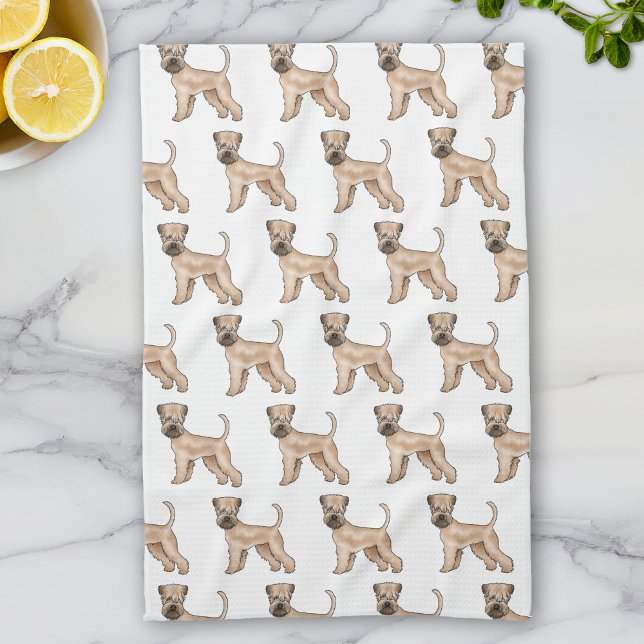 Soft-Coated Wheaten Terrier Cartoon Dog Pattern Tea Towel (Please note: This image is a digital mockup. The product may not be in scale.)