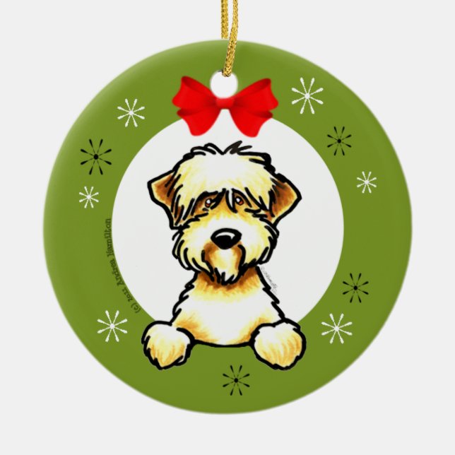 Soft Coated Wheaten Terrier Christmas Classic Ceramic Tree Decoration (Front)