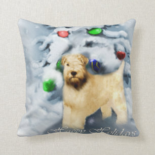 Soft Coated Wheaten Terrier Christmas Cushion