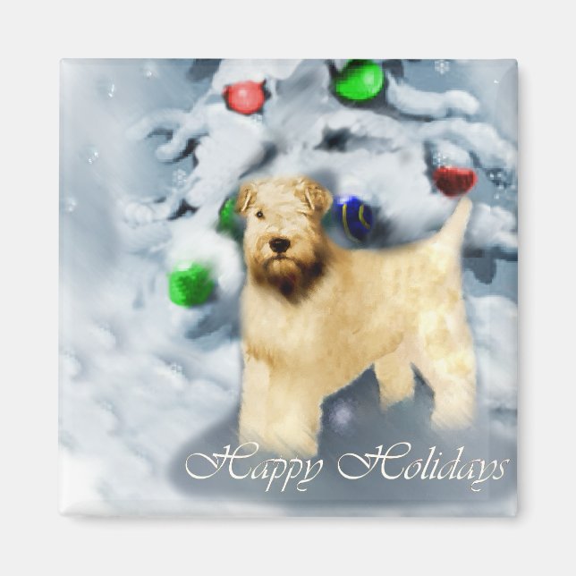 Soft Coated Wheaten Terrier Christmas Magnet (Front)