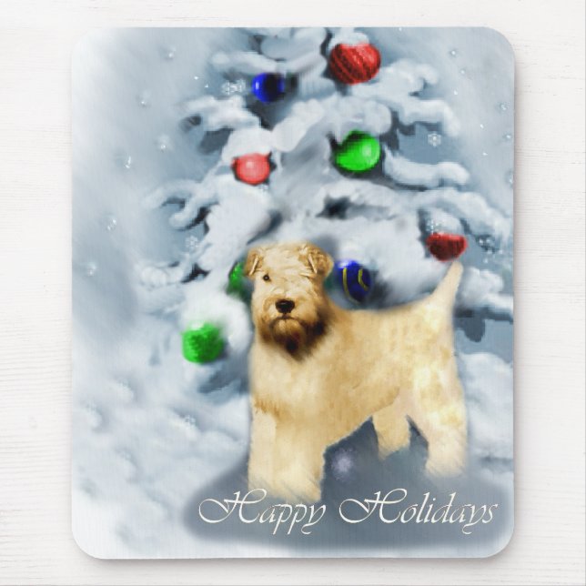 Soft Coated Wheaten Terrier Christmas Mouse Pad (Front)
