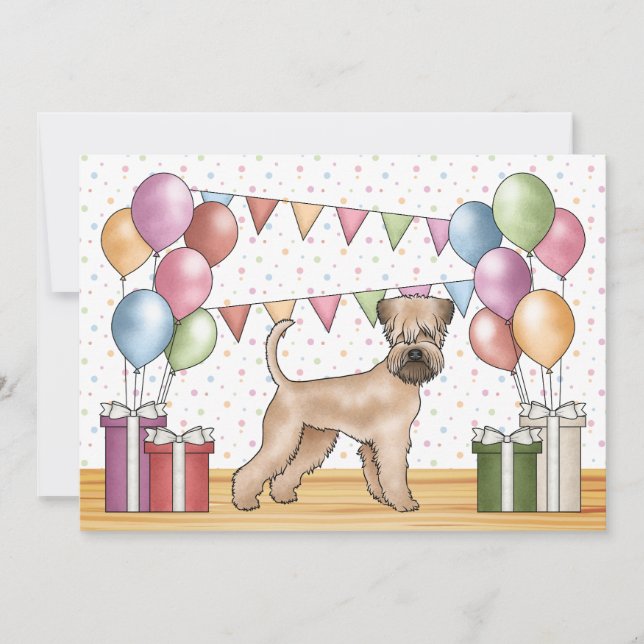 Soft-Coated Wheaten Terrier Colourful Birthday Invitation (Front)