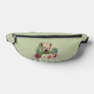 Soft-Coated Wheaten Terrier Colourful Flowers Gree Bum Bags