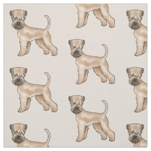 Soft-Coated Wheaten Terrier Cute Dog Pattern Beige Fabric
