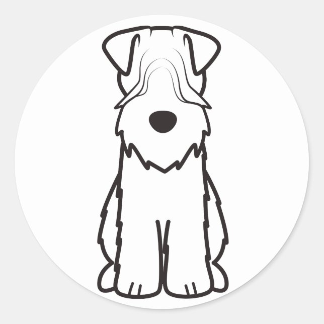 Soft Coated Wheaten Terrier Dog Cartoon Classic Round Sticker (Front)