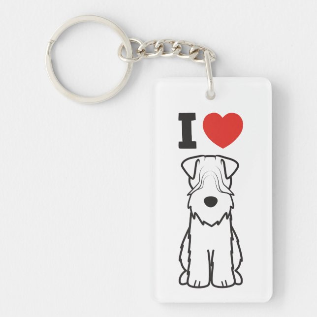 Soft Coated Wheaten Terrier Dog Cartoon Key Ring (Front)