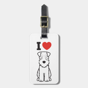 Soft Coated Wheaten Terrier Dog Cartoon Luggage Tag