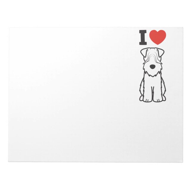 Soft Coated Wheaten Terrier Dog Cartoon Notepad (Front)
