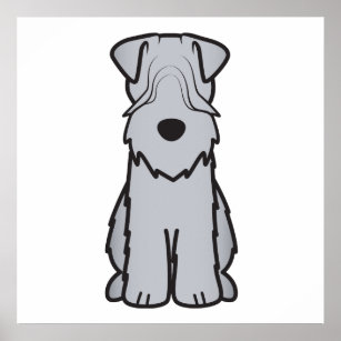 Soft Coated Wheaten Terrier Dog Cartoon Poster
