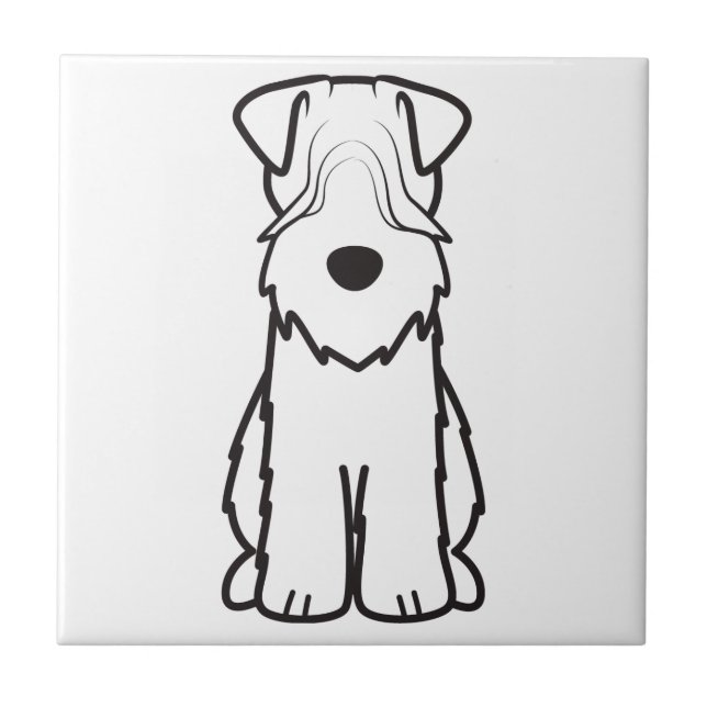 Soft Coated Wheaten Terrier Dog Cartoon Tile (Front)