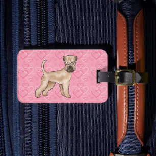 Soft-Coated Wheaten Terrier Dog Love Heart Pattern Luggage Tag