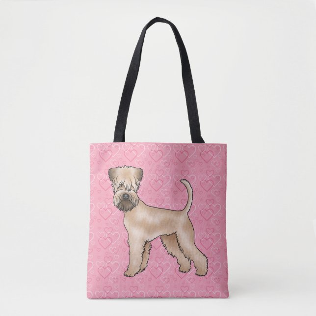 Soft-Coated Wheaten Terrier Dog Love Heart Pattern Tote Bag (Front)