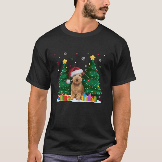 Soft Coated Wheaten Terrier Dog Lover Santa Hat Xm T-Shirt (Front)