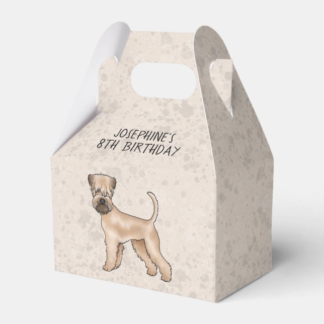 Soft-Coated Wheaten Terrier Dog On Beige With Text Favour Box (Front Side)