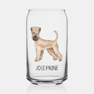 Soft-Coated Wheaten Terrier Dog With Custom Name Can Glass