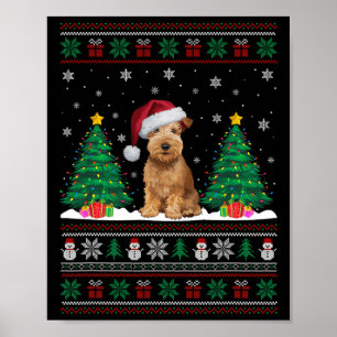 Soft Coated Wheaten Terrier Dog Xmas Tree Light Ug Poster