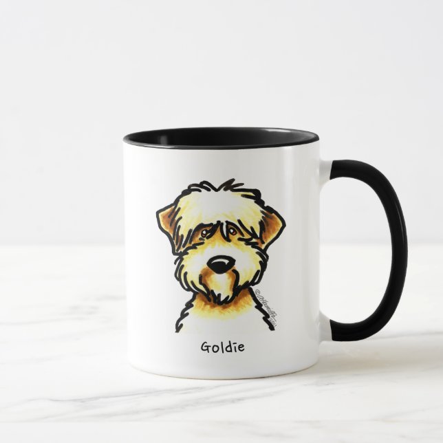 Soft Coated Wheaten Terrier Face Personalised Mug (Right)