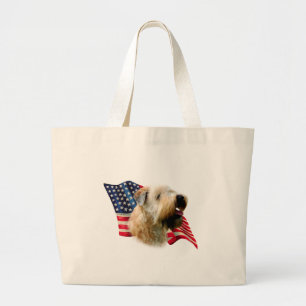 Soft Coated Wheaten Terrier Flag Large Tote Bag