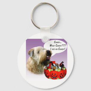 Soft Coated Wheaten Terrier Halloween Candy Key Ring