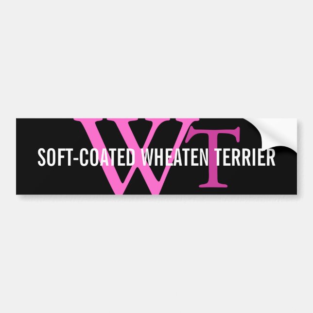 Soft-Coated Wheaten Terrier Monogram Bumper Sticker (Front)