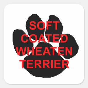 soft coated wheaten terrier name paw square sticker