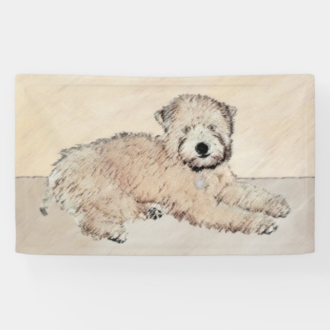 Soft Coated Wheaten Terrier Painting Original Art Banner (Horizontal)