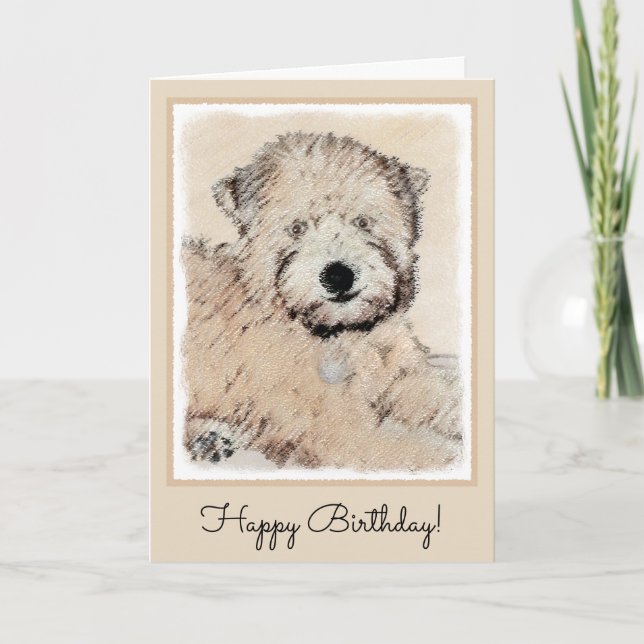 Soft Coated Wheaten Terrier Painting Original Art Card (Front)
