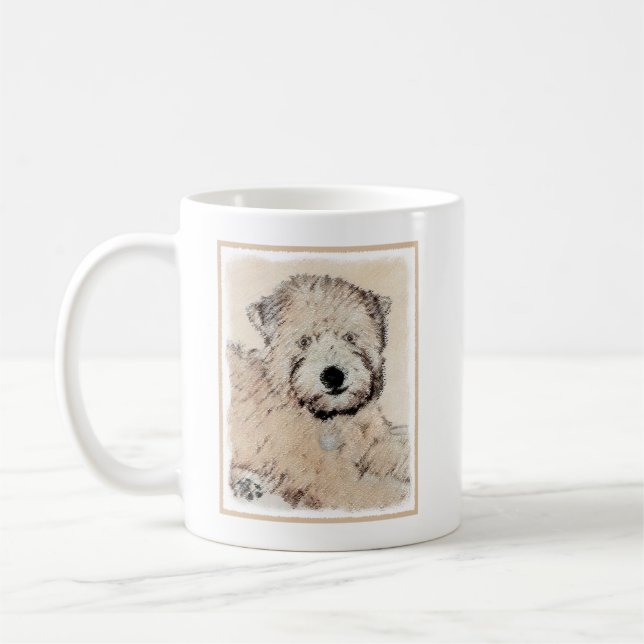 Soft Coated Wheaten Terrier Painting Original Art Coffee Mug (Left)