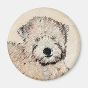 Soft Coated Wheaten Terrier Painting Original Art Magnet