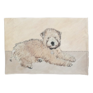 Soft Coated Wheaten Terrier Painting Original Art Pillowcase