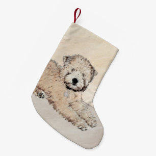 Soft Coated Wheaten Terrier Painting Original Art Small Christmas Stocking