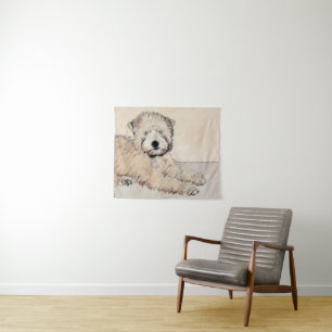 Soft Coated Wheaten Terrier Painting Original Art Tapestry