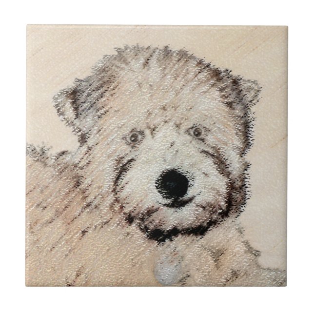Soft Coated Wheaten Terrier Painting Original Art Tile (Front)