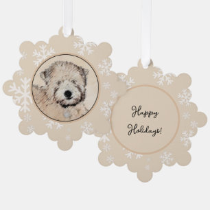 Soft Coated Wheaten Terrier Painting Original Art Tree Decoration Card