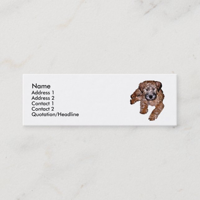 Soft Coated Wheaten Terrier Puppy Mini Business Card (Front)