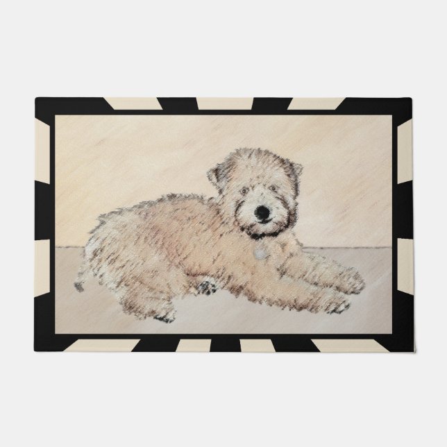 Soft-Coated Wheaten Terrier Puppy Painting Dog Art Doormat (Front)