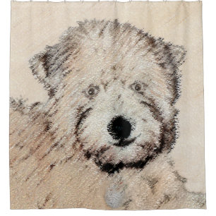 Soft-Coated Wheaten Terrier Puppy Painting Dog Art Shower Curtain