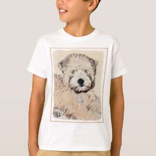 Soft-Coated Wheaten Terrier Puppy Painting Dog Art T-Shirt