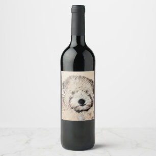 Soft-Coated Wheaten Terrier Puppy Painting Dog Art Wine Label