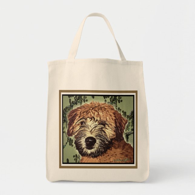 Soft-Coated Wheaten Terrier Puppy with Wet Face Tote Bag (Front)